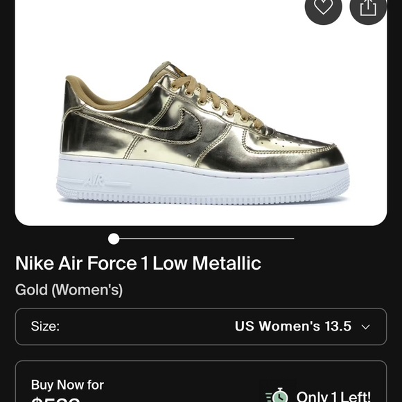 Nike Air Force 1 low Metallic | size 12 men - Picture 4 of 4